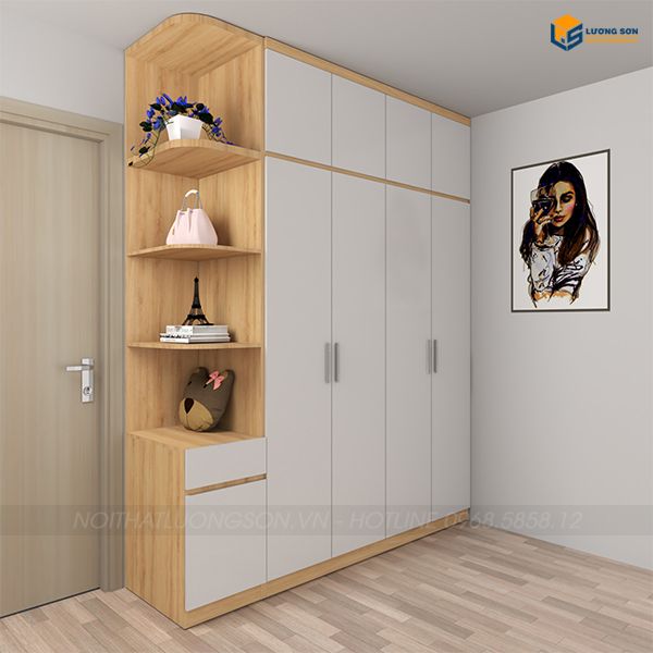 Tủ Quần Áo Gỗ MDF Chung Cư 4 Tủ quần áo dạng mở
