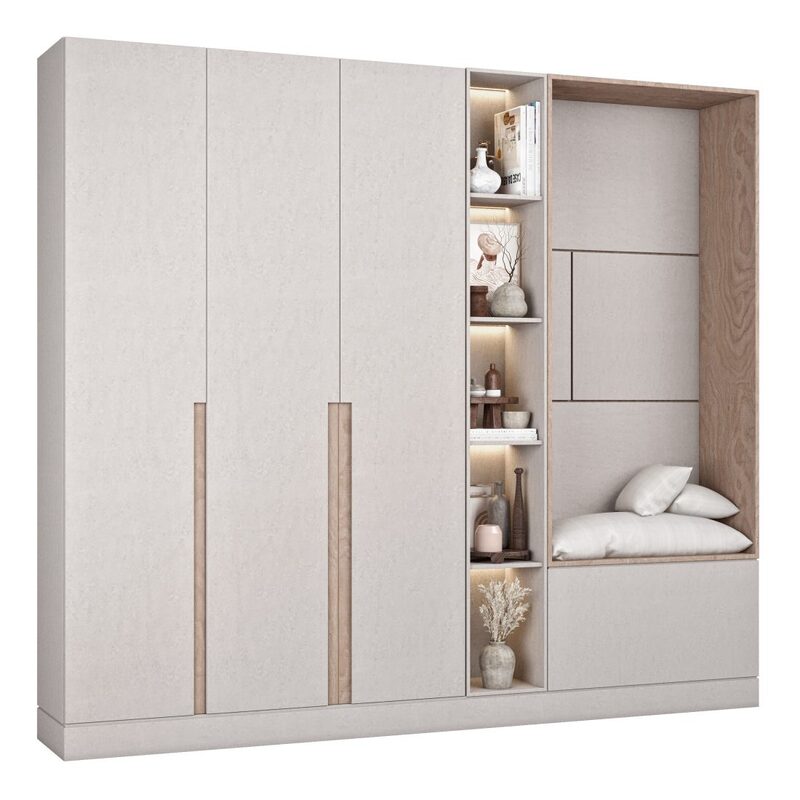 Tủ Quần Áo Nhà Phố Tối Giản 2 Tủ quần áo âm tường