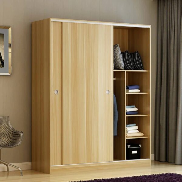 Tủ quần áo MDF màu kem đẹp, hiện đại