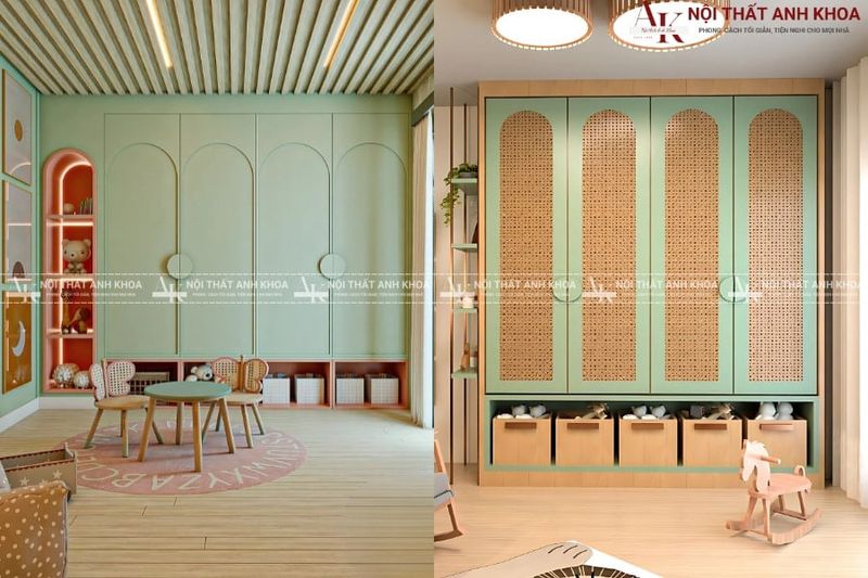 Mẫu tủ áo đẹp cửa mở tiện dụng cho gia đình 2 Tủ quần áo gỗ