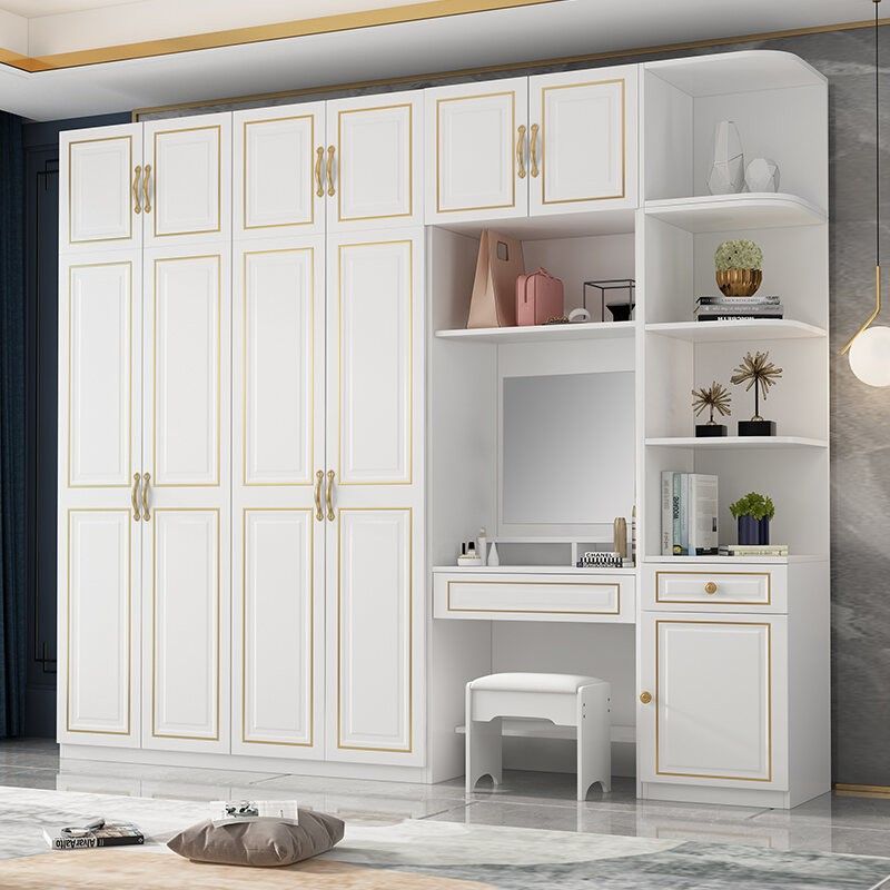 Mẫu tủ áo đẹp kết hợp bàn trang điểm hiện đại 4 Tủ áo kết hợp bàn trang điểm kiểu dáng truyền thống