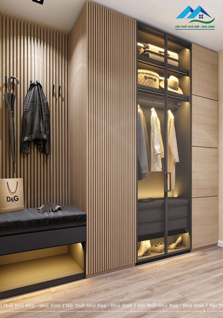 Tủ quần áo MDF vân gỗ tự nhiên