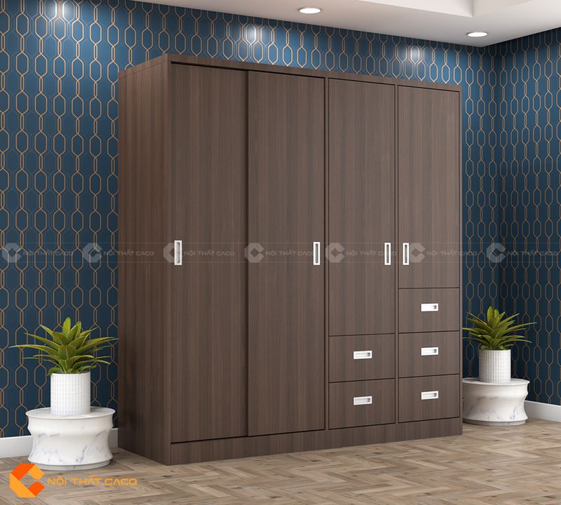 Tủ quần áo gỗ công nghiệp MDF phủ melamine