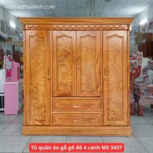 Tủ quần áo gỗ gõ đỏ