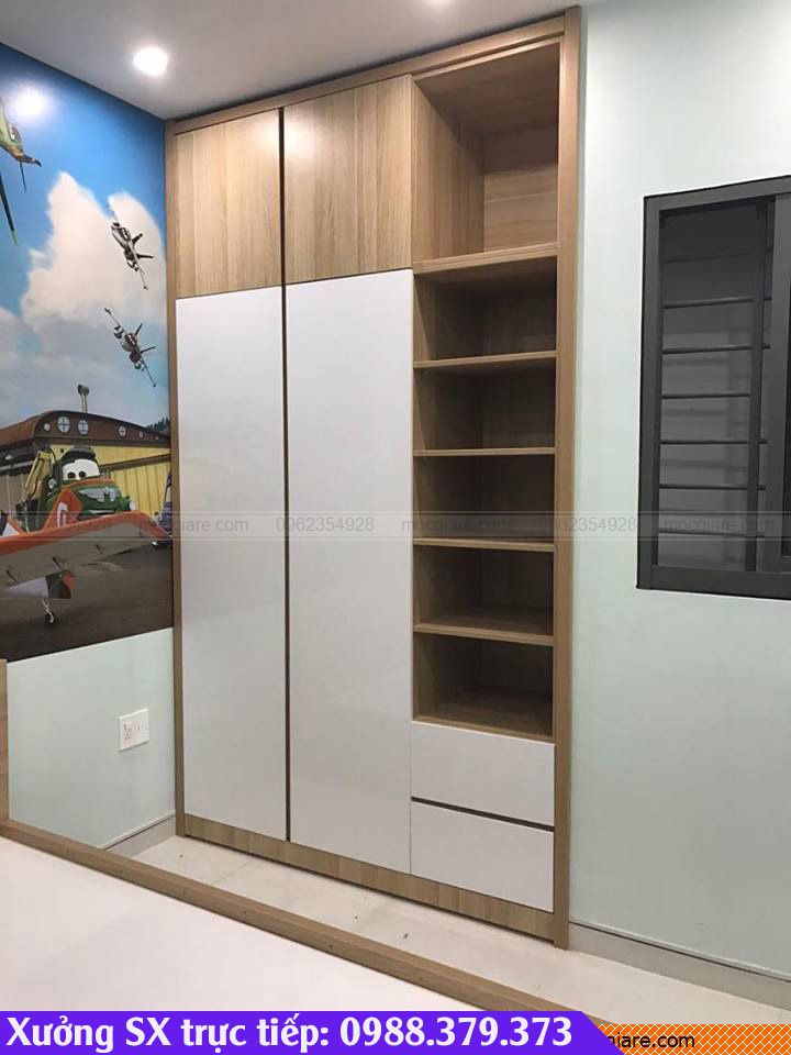 Xưởng đóng tủ áo âm tường tại HCM đẹp