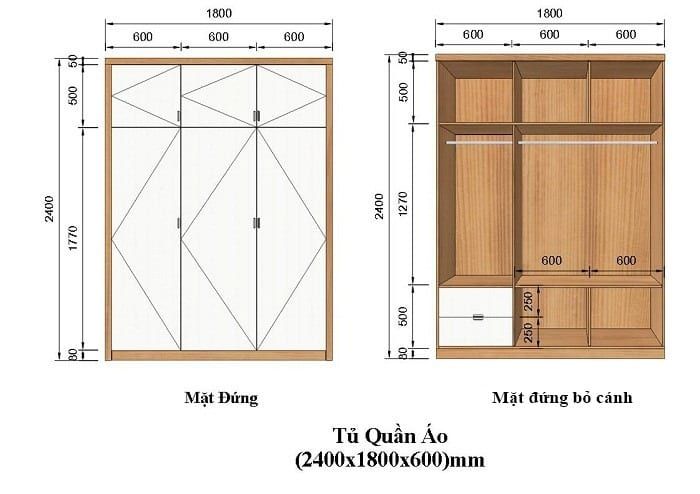 Tủ Áo Âm Tường Theo Kích Thước 1 Tủ Quần Áo Âm Tường