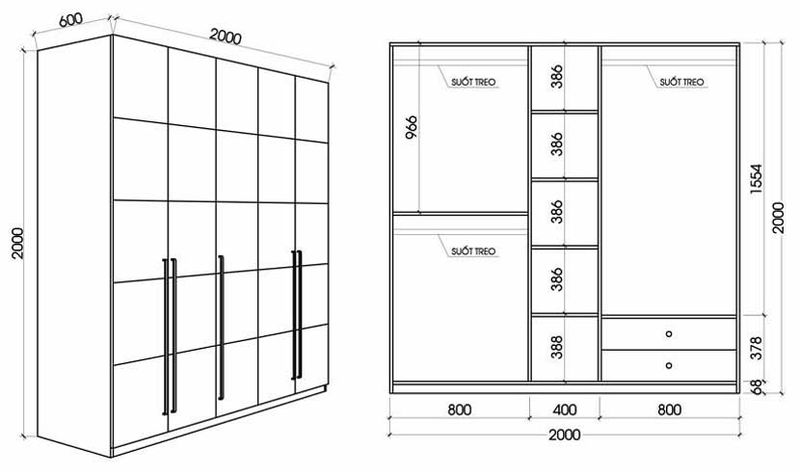 Tủ Quần Áo Theo Kích Thước 2 Kích thước tủ quần áo min 1