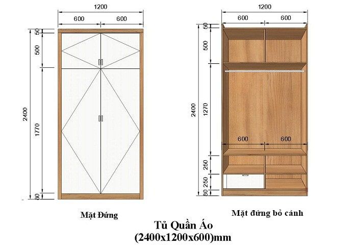 Tủ Quần Áo Theo Kích Thước 9 Kích thước tủ quần áo min 3