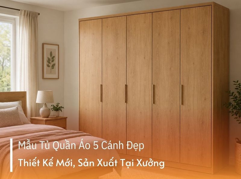 Mẫu tủ quần áo 5 cánh đẹp, mẫu mới xu hướng 2026