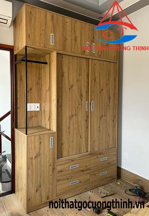 Xưởng Đóng Tủ Quần Áo Nhà Phố 1 Mẫu tủ quần áo gỗ công nghiệp của Lựa Hiện Đại đẹp