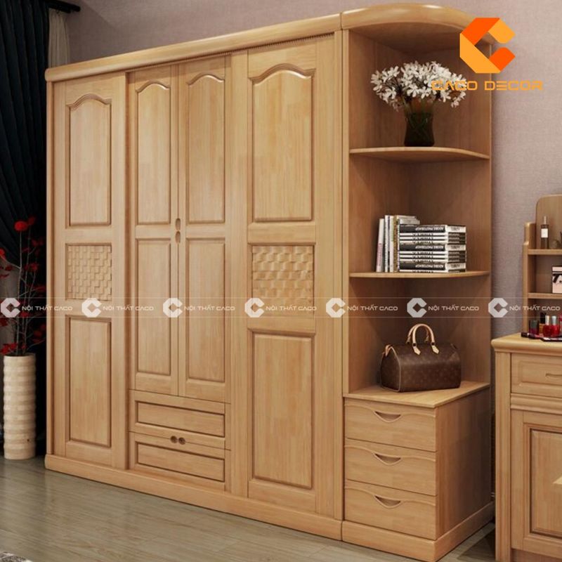 Xưởng Sản Xuất Tủ Áo 2 Tủ quần áo gỗ sồi sang trọng