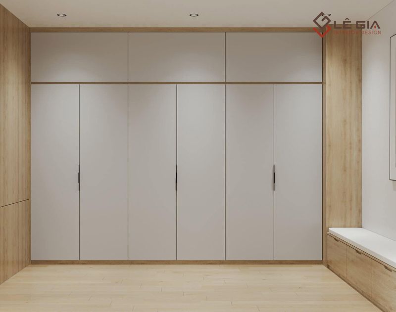 Tủ Áo Âm Tường Bắc Âu 2 Thiết kế mẫu tủ quần áo đẹp hiện đại âm tường LG TQA263-0-17