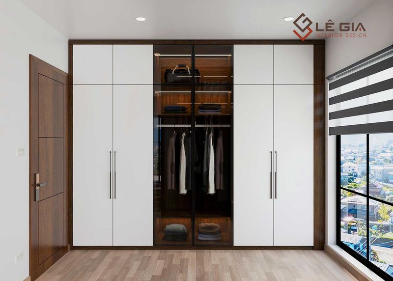 Tủ Áo Âm Tường Cao Cấp 2 Thiết kế mẫu tủ quần áo đẹp hiện đại âm tường LG TQA2871