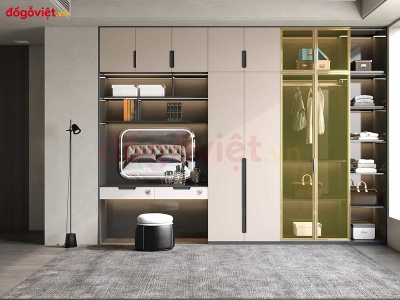 Tủ quần áo MDF phong cách tối giản, tiện nghi, hiện đại