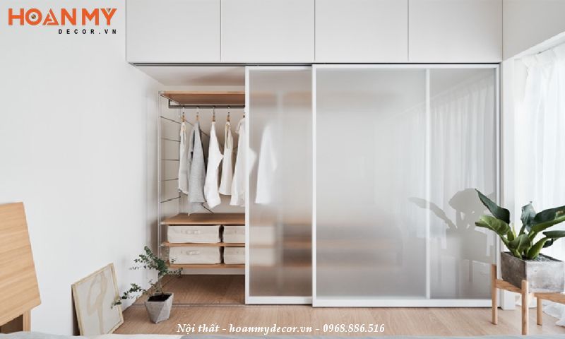 Tủ Áo Âm Tường Tối Giản 3 Tủ âm tường be tông