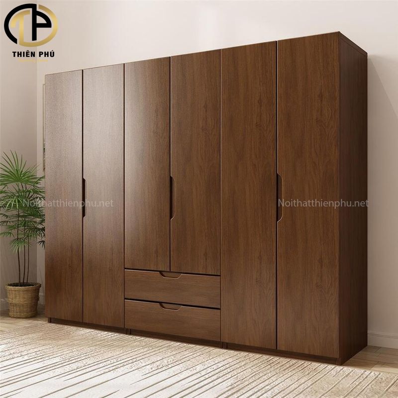 Tủ quần áo gỗ tự nhiên âm tường