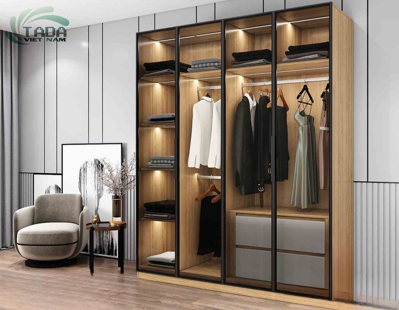Tủ Quần Áo Phong Cách Hiện Đại 2 Tủ quần áo cánh kính TADA