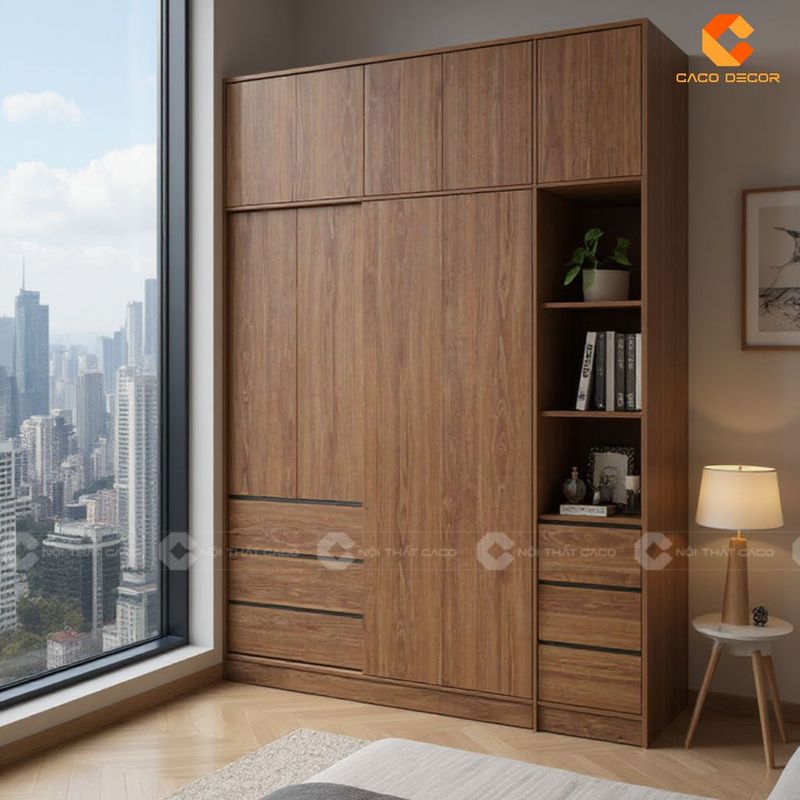 Tủ quần áo gỗ công nghiệp cánh mở
