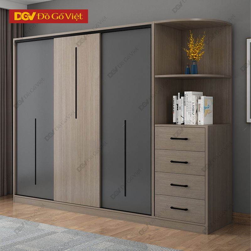 Mẫu tủ quần áo đẹp bằng gỗ MDF chống ẩm 3 Tủ quần áo cửa lùa