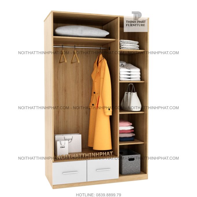 Tủ quần áo MDF kiểu dáng hiện đại tối giản