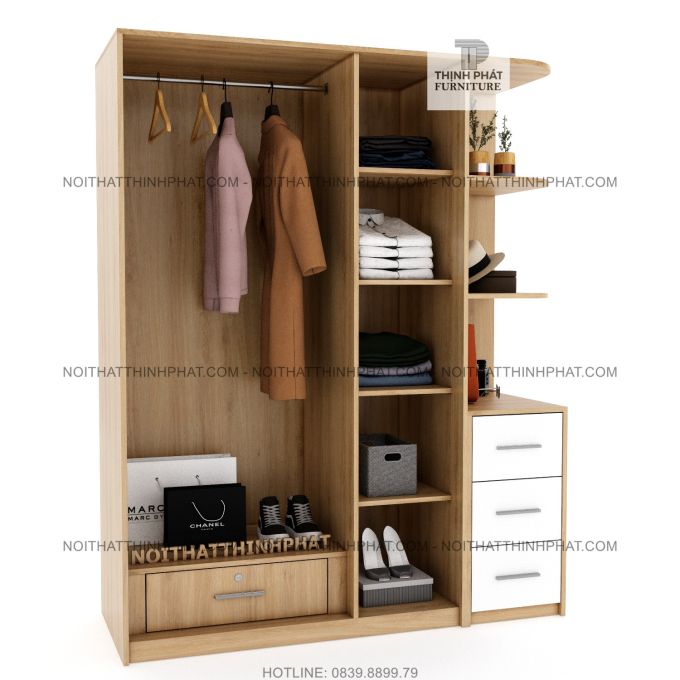 Tủ quần áo MDF cánh mở