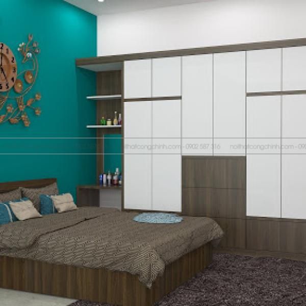 Tủ Áo Âm Tường Cho Căn Hộ 4 Tủ quần áo âm tường gỗ ép 8326
