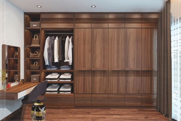 Tủ Quần Áo Âm Tường Gỗ Tự Nhiên