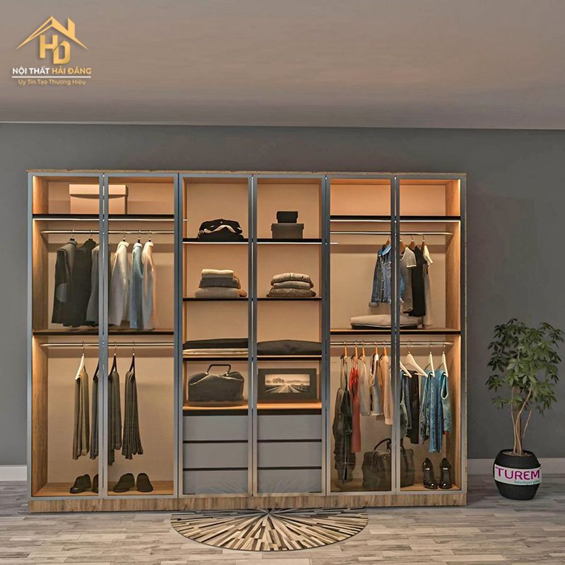 Thi công tủ quần áo cánh kính hiện đại 4 Tủ cánh kính màu sắc tươi trẻ