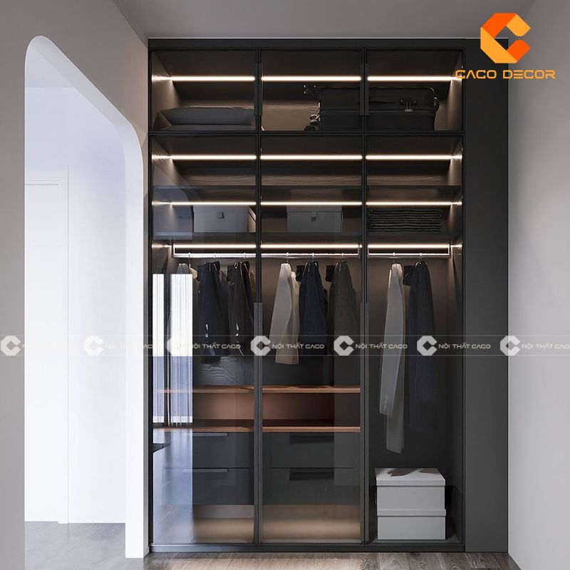 Tủ cánh kính và cánh gỗ nên chọn loại nào 1 Tủ quần áo cánh kính đẹp, thiết kế thông minh