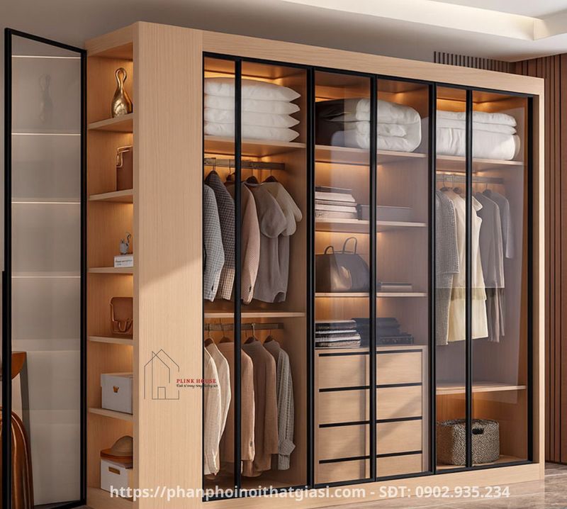 Tủ quần áo cảnh kính hiện đại