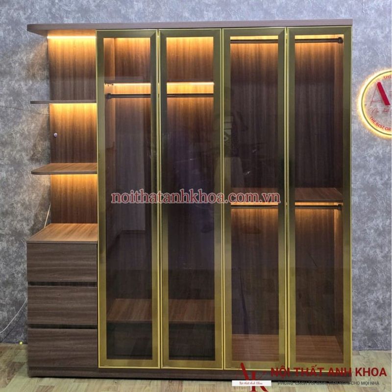 Tủ quần áo MDF có kính