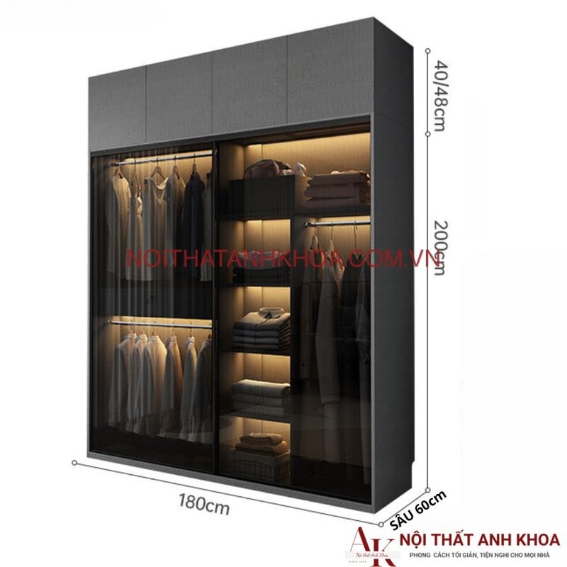 Tủ Quần Áo Giá Tốt 4 Tủ quần áo kính lùa