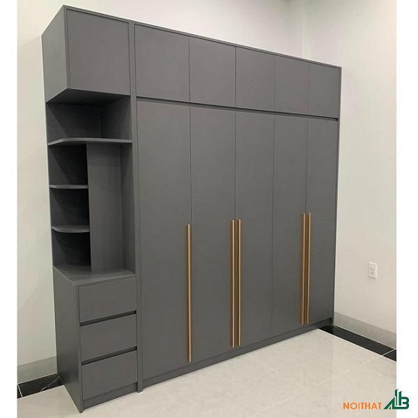 Tủ Áo Âm Tường Màu Xám 2 Tủ quần áo cao cấp