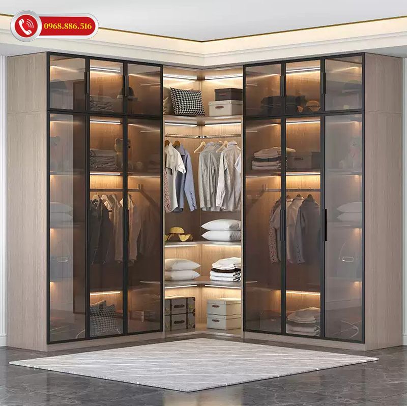 Tủ Quần Áo Chữ L Nhà Phố 3 Tủ quần áo chữ L đẹp hiện đại