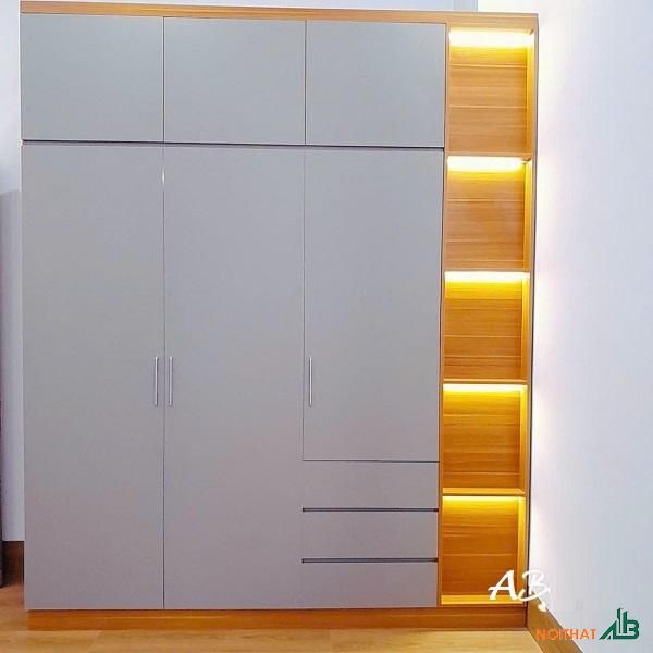 Tủ quần áo tích hợp đèn LED 5 Tủ quần áo giá rẻ có đèn LED