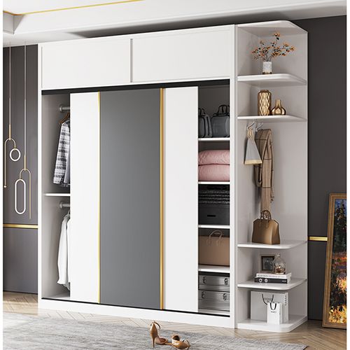 Tủ Áo Âm Tường MDF Lõi Xanh 3 Tủ quần áo MDF gỗ tự nhiên