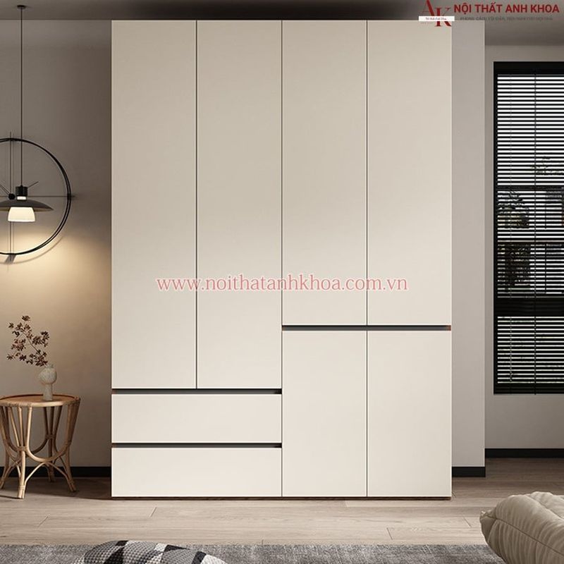 Tủ quần áo gỗ công nghiệp MDF đa dạng kích thước màu mạ