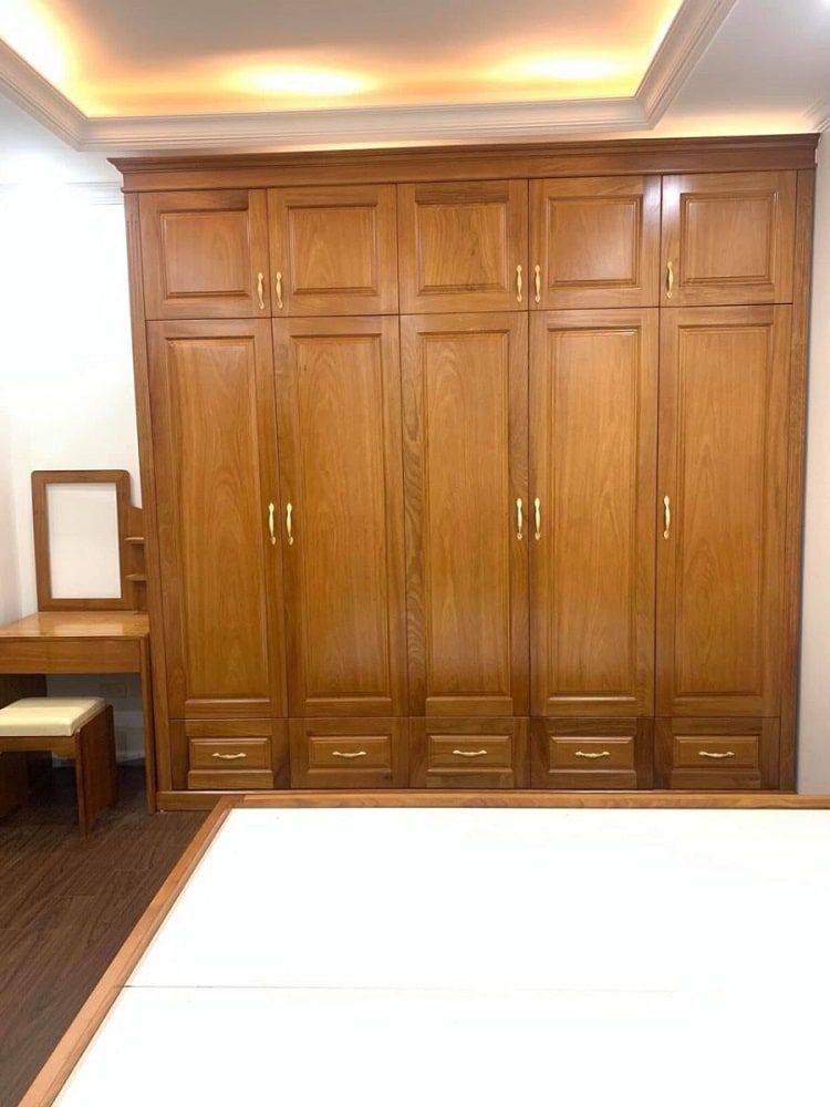 Tủ quần áo gỗ tự nhiên nhiều ngăn