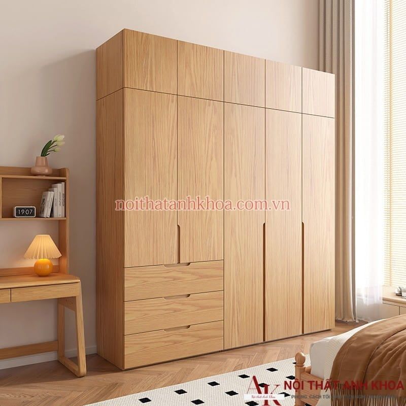 Tủ quần áo gỗ MDF thiết kế thông minh hiện đại