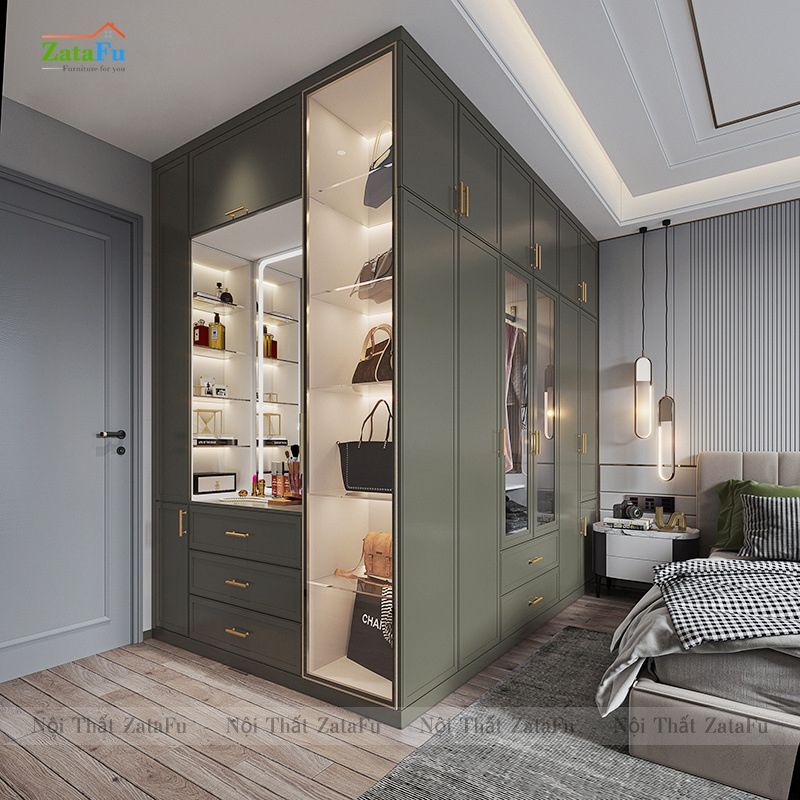 Tủ quần áo tích hợp đèn LED 4 Tủ quần áo kích thước lớn