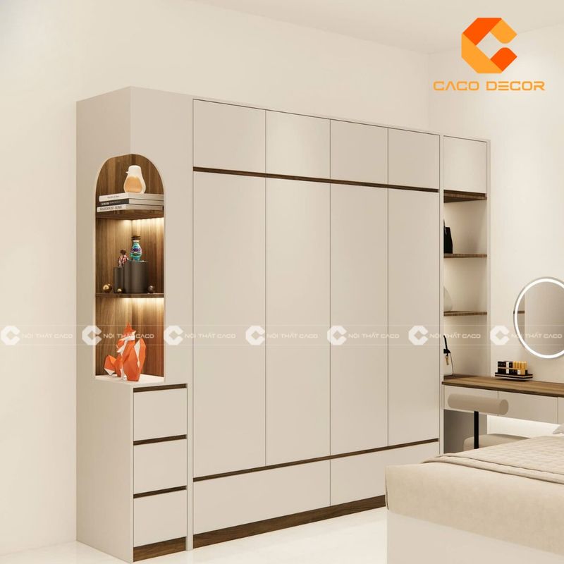 Tủ quần áo màu trắng hiện đại
