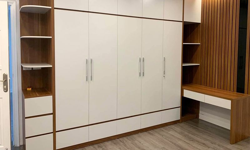 Tủ quần áo MDF phủ melamine đẹp chất