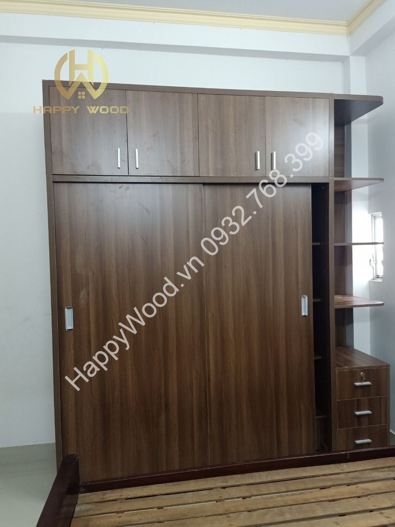 Tủ quần áo MDF vân gỗ tự nhiên